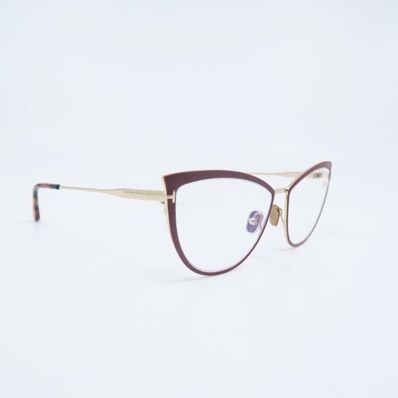 Tom Ford TF 5877-B 069 Red & Pale Gold Metal, New Cat Eye Eyeglasses Frames. - Picture 2 of 7